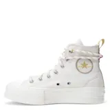Championes Converse Chuck Taylor All Star Lift Platform Utility color blanco, de caña alta y plataforma.