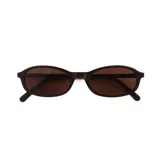 Lentes de sol con armazón ovalado de color negro y cristales oscuros polarizados con protección UV400.