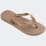 Ojotas Havaianas Top Tiras Flip Flops, color rosado, con tiras texturizadas y logo de la marca en relieve.