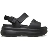 Sandalias Crocs modelo Soho, color marrón, con plataforma alta, plantilla LiteRide™, parte superior de TPU con orificios para dijes Jibbitz y tiras ajustables.