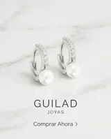 Aros colgantes de plata 925 con diseño de argolla pequeña decorada con circonias y una perla blanca colgante.