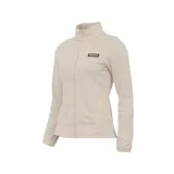 Campera polar Caterpillar de mujer, color negro, con cierre frontal y diseño cuadriculado.