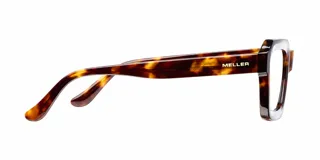 Armazón de receta con diseño cuadrado de estilo retro inspirado en los años 70, fabricado en bio acetato con estampado carey.