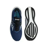 Championes de running Saucony Triumph 20, color azul con detalles en blanco y negro. Presentan un diseño técnico con malla transpirable y entresuela amortiguada.