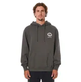 Canguro Katin modelo Rick Emb, de color gris oscuro, con capucha ajustable por cordón, bolsillo tipo canguro en el frente y un pequeño estampado en el pecho con el logo de la marca.