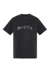 Remera negra de algodón con logo bordado en el pecho.