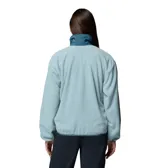 Campera de polar Columbia modelo Sequoia Grove, con cierre frontal completo, cuello alto y bolsillos laterales con cierre. Presenta un diseño en dos tonos de azul, con elástico en puños y dobladillo para mayor ajuste.