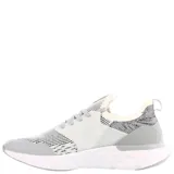 Championes urbanos N+ modelo Aro, color blanco con detalles en gris. Presentan un diseño de tejido de punto transpirable, refuerzos en PVC en los laterales y suela de goma blanca con excelente amortiguación.