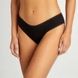 Pack de dos culottes negros de algodón con borde de encaje.