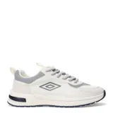 Championes urbanos Umbro modelo Jogger, color negro con detalles en blanco y gris. Confeccionados con una combinación de materiales textiles y sintéticos, presentan un diseño inspirado en el running retro con suela de goma y entresuela amortiguada.