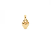 Dije charm con forma de corazón, bañado en oro de 18k.