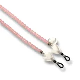 Correas para lentes con cuentas de vidrio de colores y detalles de piezas de acrílico.