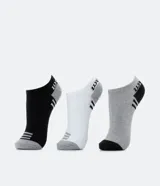 Kit de tres pares de medias invisibles Wilson, confeccionadas en algodón, con detalles contrastantes, logo Wilson y lettering en el talón.