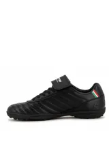 Championes de fútbol 5 Lotto Bologna TF para hombre, color negro con el logotipo de la marca en blanco en el lateral y detalles de la bandera italiana en el talón.