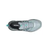 Championes de senderismo Merrell modelo Speed Strike 2 Waterproof, color gris con detalles en verde agua. Presentan una construcción robusta con malla y cuero sintético, membrana impermeable, puntera reforzada y suela de goma con tracción de alta resistencia.