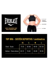 Top deportivo de mujer Everlast con estampado houndstooth en tonos grises y negros, escote con tiras cruzadas y finos breteles ajustables.