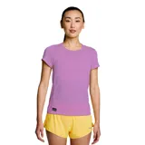 Remera deportiva Saucony color lila, de corte clásico y mangas cortas. Confeccionada en poliéster reciclado.