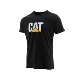 Remera Caterpillar de hombre color negro, de corte clásico, con cuello redondo y logo estampado en el pecho.
