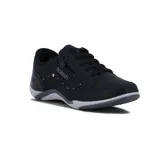 Championes deportivos Kolosh para mujer, color negro, con cordones, cierre lateral decorativo, perforaciones laterales y detalles de tachas con brillo.