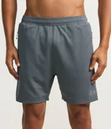 Bermuda deportiva Get Over para hombre, de color negro, con cintura elástica, cordón de ajuste y bolsillos laterales.
