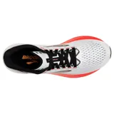 Championes de running Brooks Hyperion, color blanco con detalles en negro y naranja.
