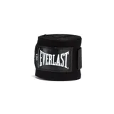 Vendas de boxeo negras Everlast de 2 x 120 pulgadas, hechas de 70% algodón y 30% poliéster.