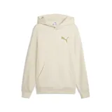 Buzo con capucha Puma de corte relajado, color arena, con logo de la marca estampado en tono dorado en el pecho y bolsillo frontal tipo canguro.