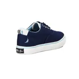 Zapatillas náuticas acordonadas Blue Sea Spinaker, color azul marino con detalles en celeste y suela blanca.