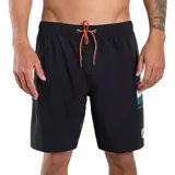 Short de baño O'Neill O'Riginals de color negro con cordón ajustable naranja en la cintura y detalles de franjas de colores en el lateral.