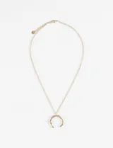 Collar dorado de acero quirúrgico hipoalergénico con dije de herradura.