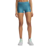 Short de entrenamiento Under Armour Heatgear Shorty, color azul, de tiro medio con cintura elástica ancha con el nombre y logo de la marca en contraste. Diseño ajustado tipo calza cortita.