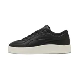 Championes Puma CA Luxe, de cuero color negro con suela plataforma de goma blanca.