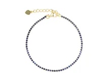 Pulsera de plata 925 con circonias color zafiro y cierre de mosquetón.