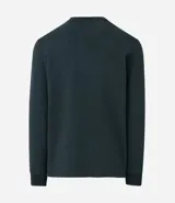 Buzo de cuello redondo y manga larga, confeccionado en tejido de media malla con puños ajustados. Diseño minimalista sin estampa.