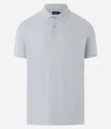 Remera polo de hombre color azul marino, con cuello tradicional, manga corta y textura acanalada vertical.