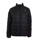 Campera puffer Topper de mujer, color negro, con cierre frontal completo, cuello alto y diseño acolchado horizontal.