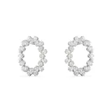 Aros de aro Swarovski con cristales transparentes talla pera engarzados en metal con baño de rodio.