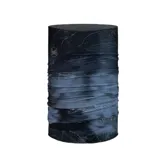 Cuello tubular Buff Original Ecostretch con estampado abstracto en tonos azules y grises.