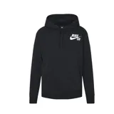 Canguro Nike SB Icon PO Essential de color negro, con capucha ajustable con cordones, bolsillo frontal tipo canguro y logo de la marca estampado en el pecho.