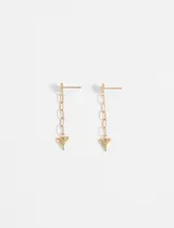 Par de caravanas largas plateadas de acero quirúrgico hipoalergénico, con dije de estrella y dije de corazón.