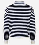 Blusa de manga larga de la marca Marfinno, confeccionada en punto con rayas horizontales y cuello redondo.