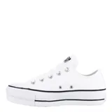 Championes Converse modelo Chuck Taylor Lift con plataforma, color blanco. Diseño clásico de caña baja con suela de goma elevada, puntera reforzada y cierre mediante cordones.
