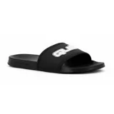 Sandalias estilo ojotas Quiksilver Venice para hombre, color negro con tira ancha y el logotipo de la marca en relieve en color blanco.