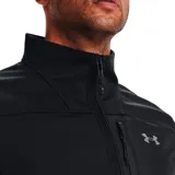 Campera negra con cierre frontal, cuello alto y logo de Under Armour en el pecho. Confeccionada con tecnología UA Storm, que la hace repelente al agua y resistente al viento.