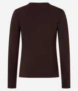 Blusa de manga larga y cuello redondo, confeccionada en mezcla de algodón y elastano.