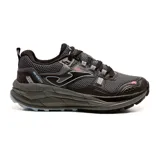 Championes deportivos Joma TK Shock Lady 2401, color negro con detalles en gris y celeste. Capellada de mesh transpirable y material sintético con tecnología VTS. Refuerzo PROTECTION en la puntera. Mediasuela de phylon y suela de caucho DURABILITY.
