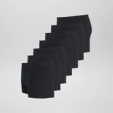 Pack de siete boxers negros de algodón elástico con cintura elástica.