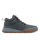 Bota de senderismo Columbia modelo Fairbanks Mid, color gris grafito. Confeccionada con parte superior textil impermeable, cuello y talón de gamuza, puntera reforzada, entresuela amortiguada y suela de caucho con tracción.