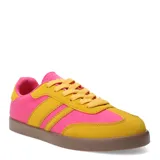 Championes urbanos Miss Carol Bel, color fucsia con detalles en amarillo y suela marrón.