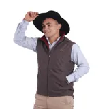 Chaleco negro de microfibra impermeable con interior de polar y cierre frontal.